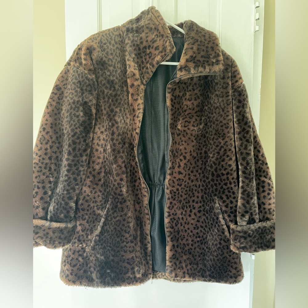 Leopard fur coat